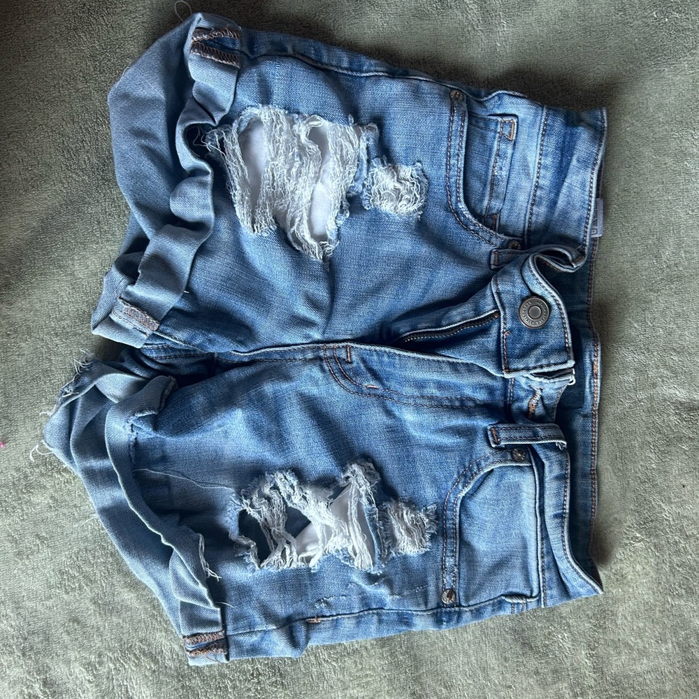 Aeropostale Blue Distressed Jean Shorts